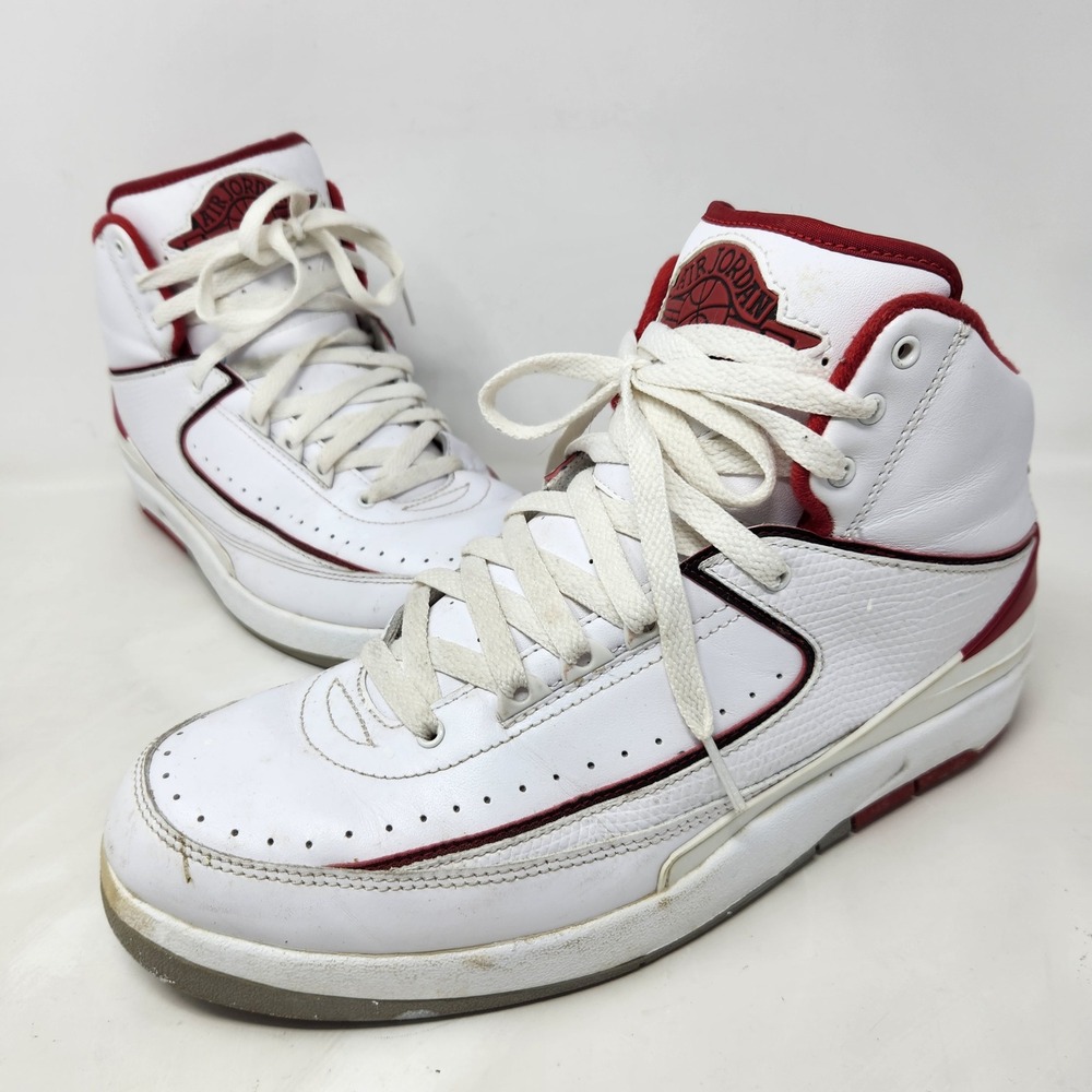 Nike Air Jordan 2 Retro White Varsity Red Black 385475-102 Mens Size 10 2014